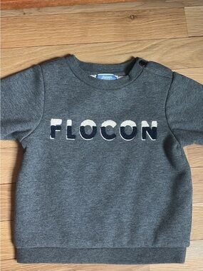 Jacadi Gray 'FLOCON' Baby Sweatshirt 18M